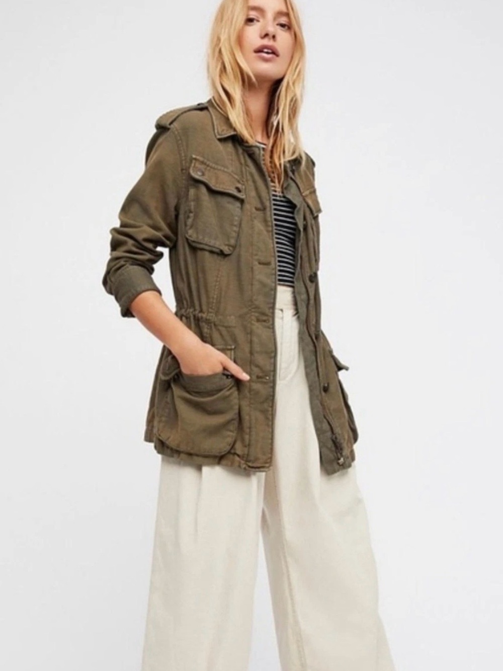 Free People Not Your Brother's Surplus Military Utility Jacket Size XS